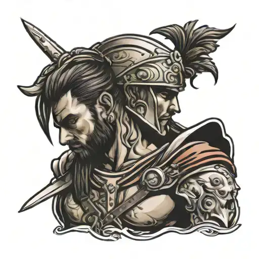 Achilles Portrait With Sword