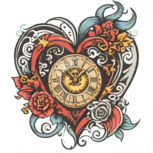 Heart Shape Clock Face