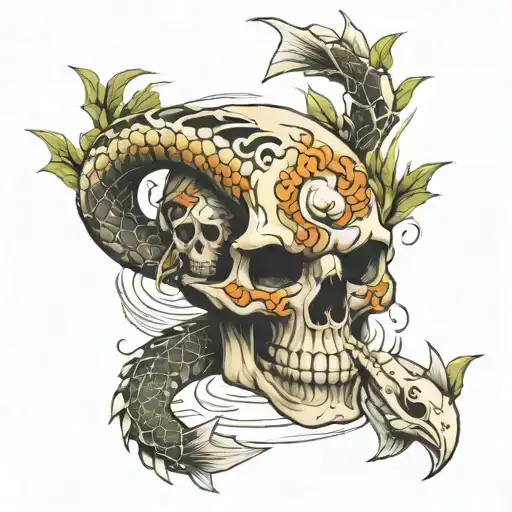 Skull Snake Koi Waterfall Waterhole