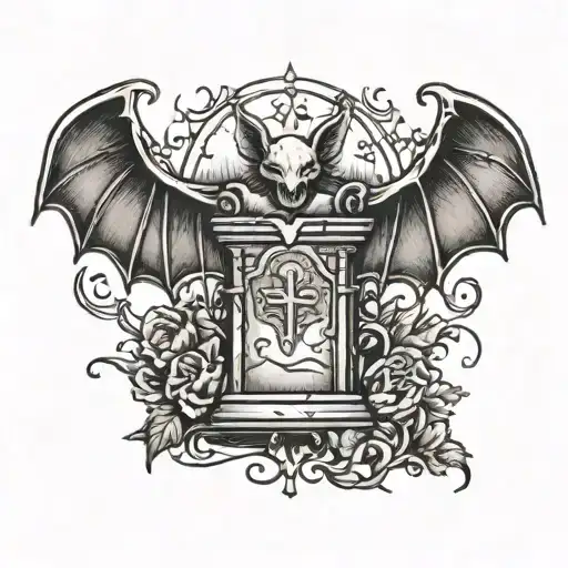 Bat And Grave Stone