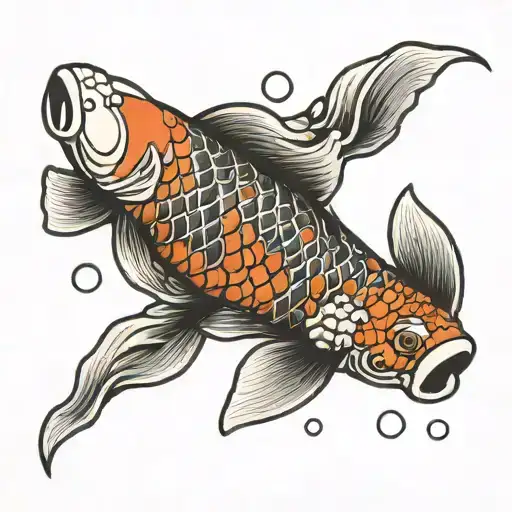 Koi Fish Swimming