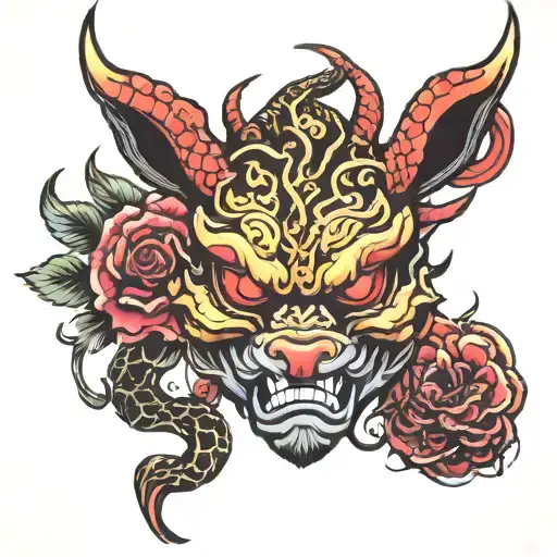 Deer Oni Mask Snake