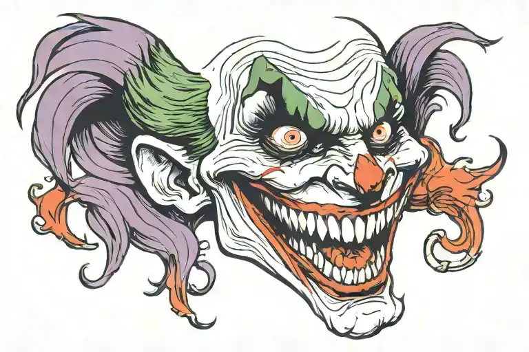 Joker Smile With Glass In Teeth