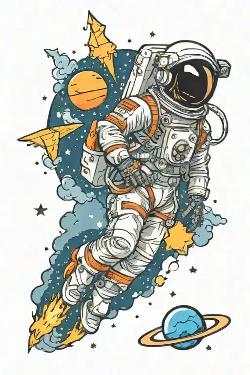 Clouds Stars Astronaut Space