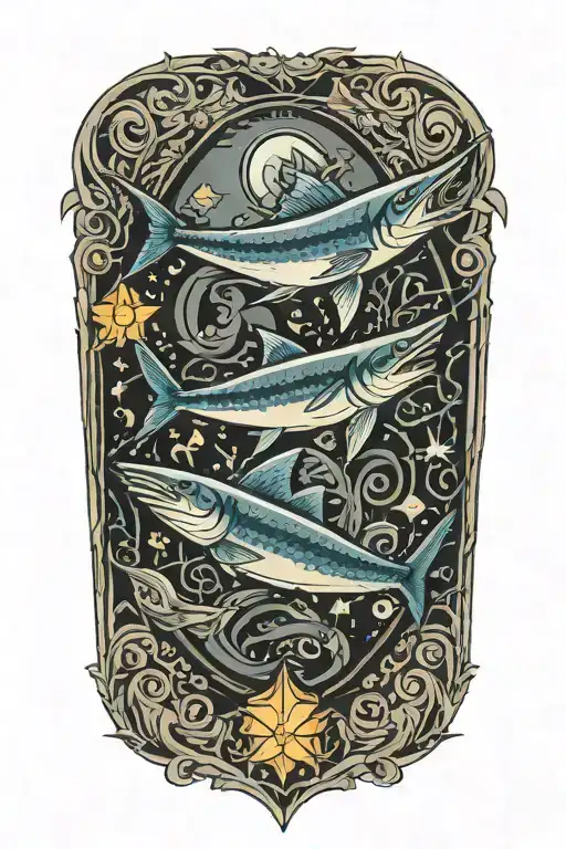 Swordfish Fighting With Shark Backgorund Light Shining