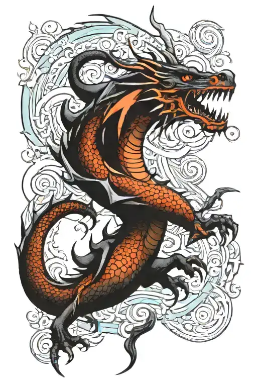 Half Sleeve Tattoo Featuring Dragon And Greek Mythology