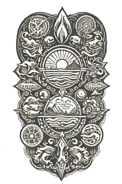 Vishap Stones Across A River Scene