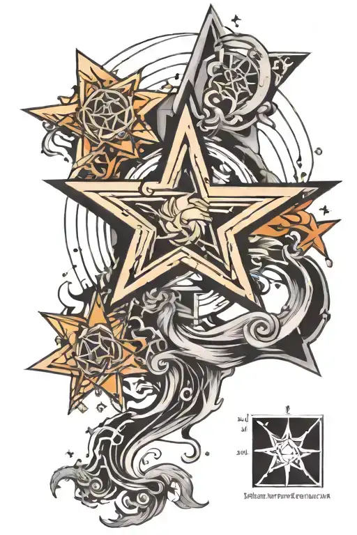 Star And Flow Diagram With Mystical