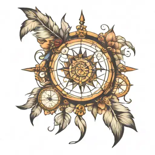 Dream Catcher Compass Surrounded