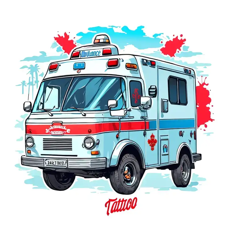 Neo Traditional Of An Ambulance