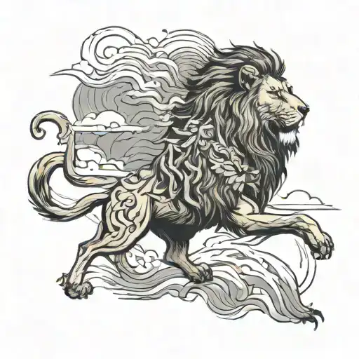 A Man And A Lion Walking Through A Storm With A Text Below Saying Through The Storm
