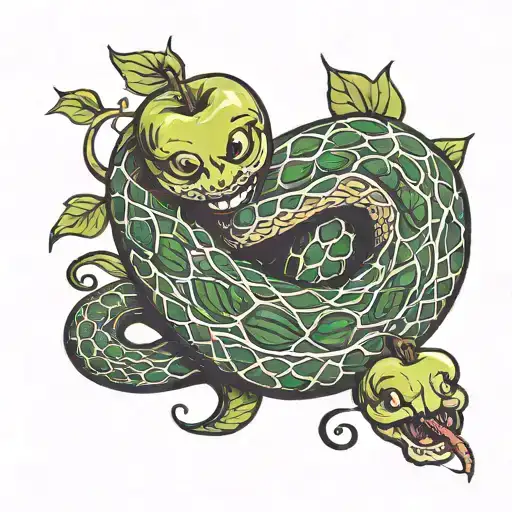 Bitten Apple Snake Slithering