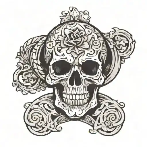 Skull With P Letter