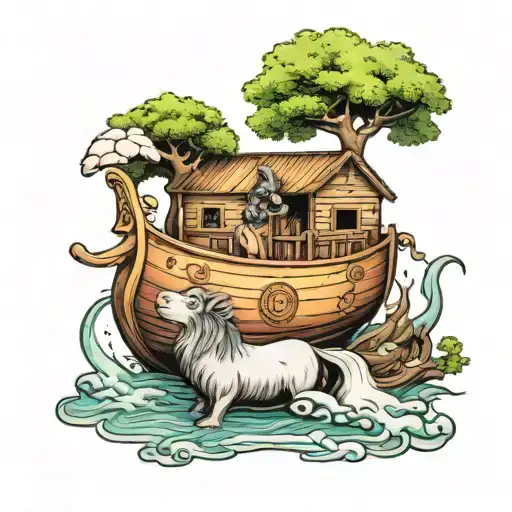 Noahs Ark With Tree Growing