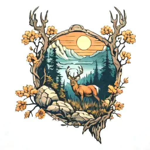 Deer Cliff Forest Landscape