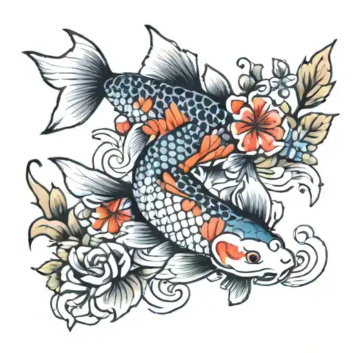 Koi Fish Flowers