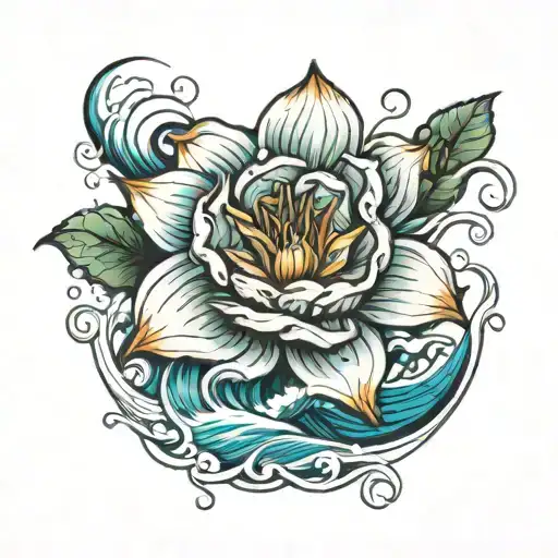 Flower Wirh Water Waves