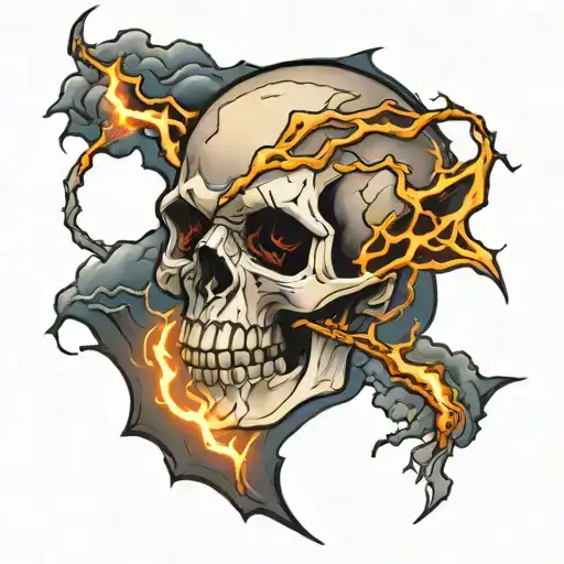 Skull And Lightning Storm