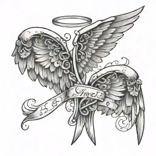 Angel Wings With The Name Angel Underneath