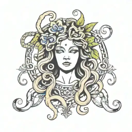 Floral Medusa Intertwined