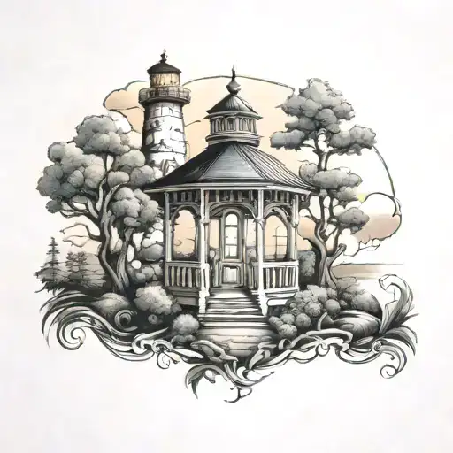 Gazebo And Lighthouse