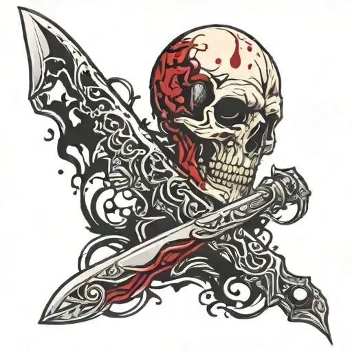 Skull Knife Blood