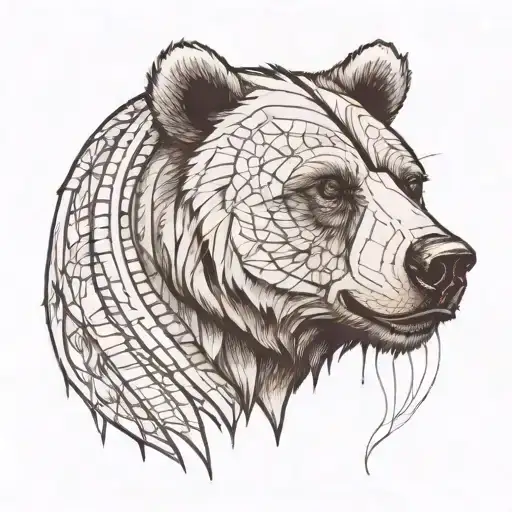 Bear With Scars On Face Made