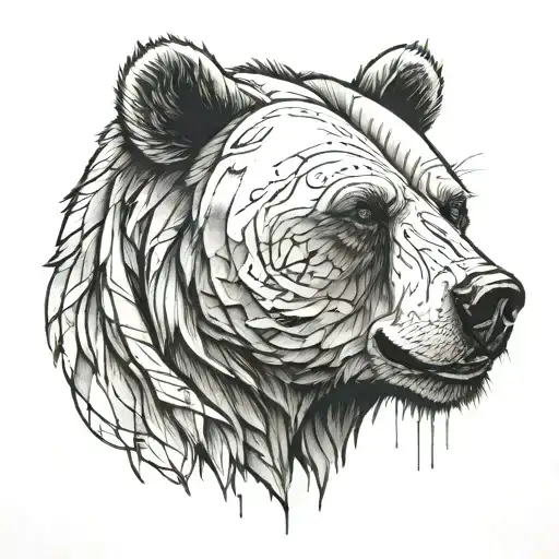 Bear With Scars On Face Made