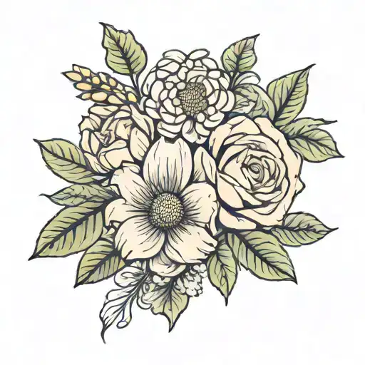 June February December Birth Flower Bouquet