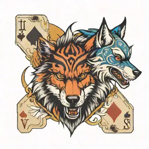 Wolf And Joker Card