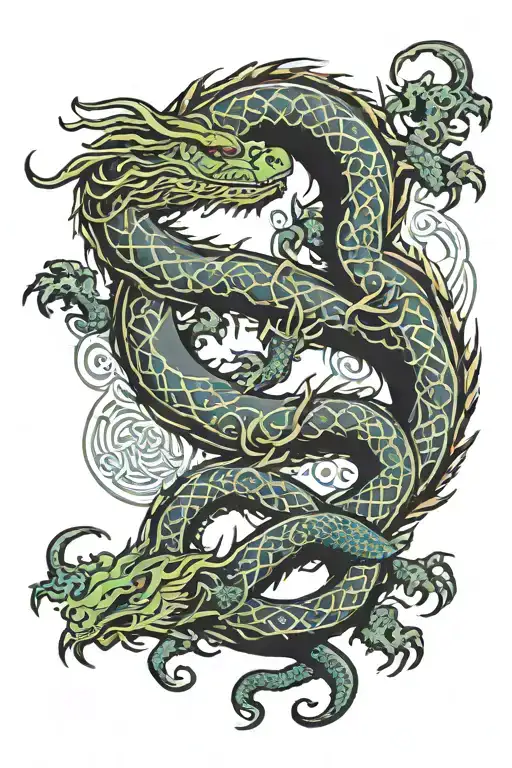 Celtic Dragon Chinese Water Dragon Yin Yang