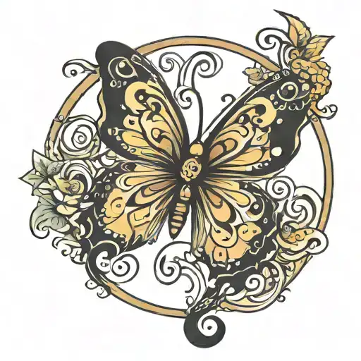 Semi Colon Butterfly With Medusa