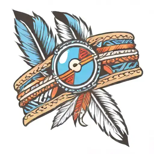 Native American Armband With Feather