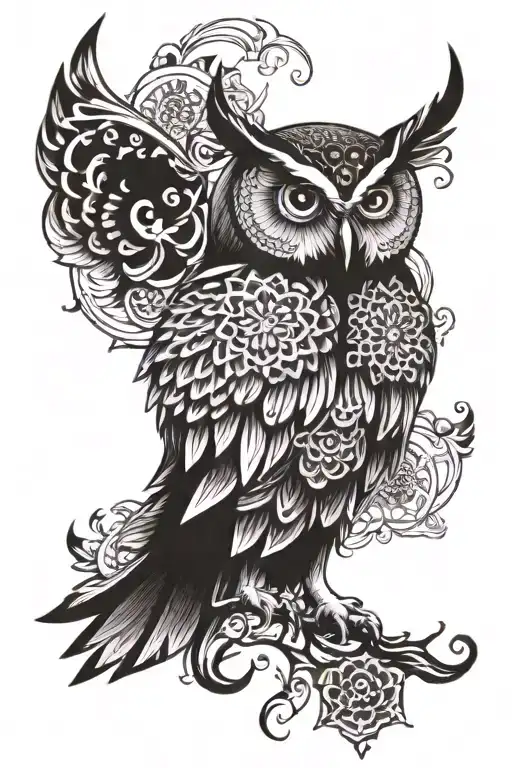 Owl And Mandala Design