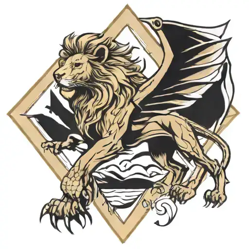 Lion Triangle Harry Potter Dragon Flying Straight