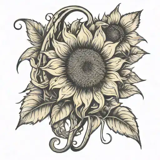 Letter C And Sunflower Growing