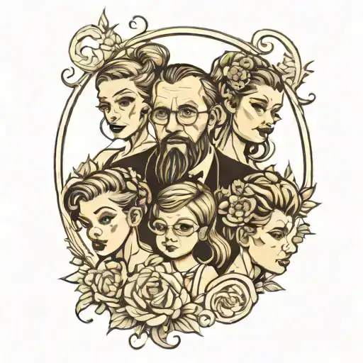 Father With Daughters