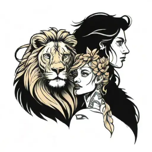 Lion And Girl