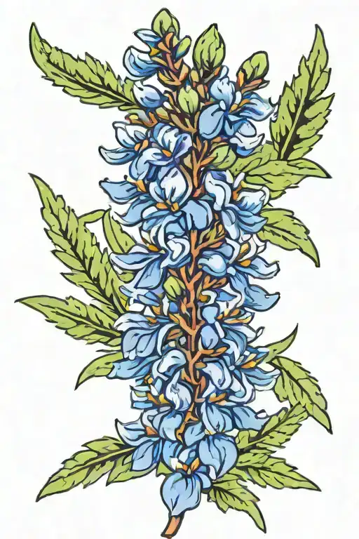 Bluebonnet With Texas Sage Leaves