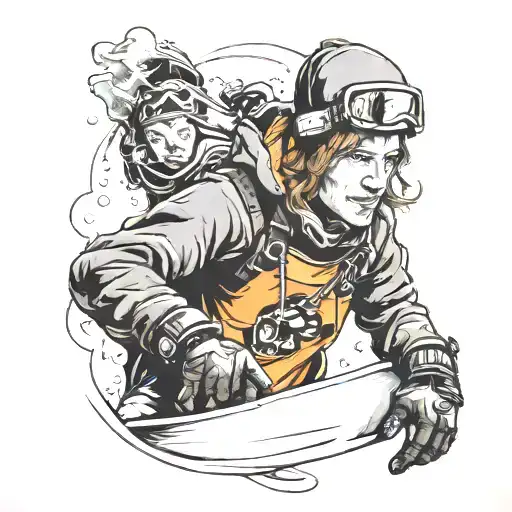 Portrait Snowboarder Carving