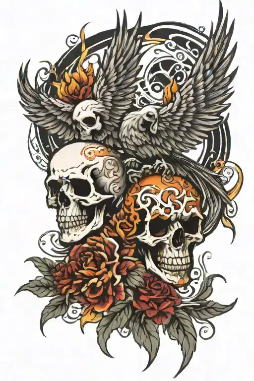 Phoenix And Skull