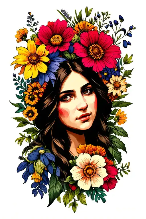 Fleur De Lisa Surrounded By Wildflowers Intertwined