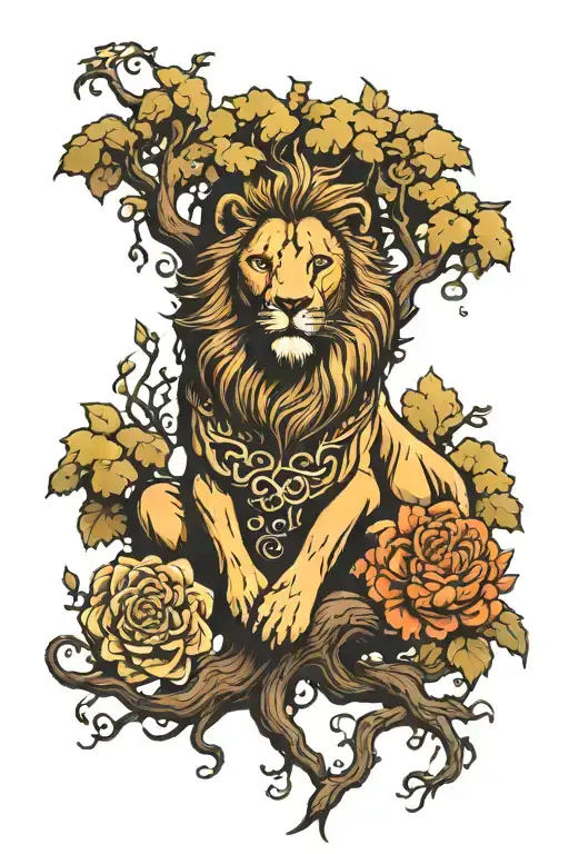 Lion And Tree Of Life