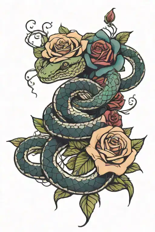 Roses And Snake