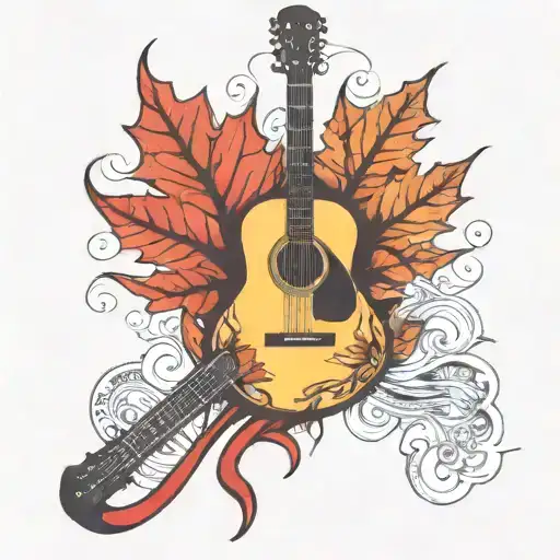 Maple Leaf And Guitar