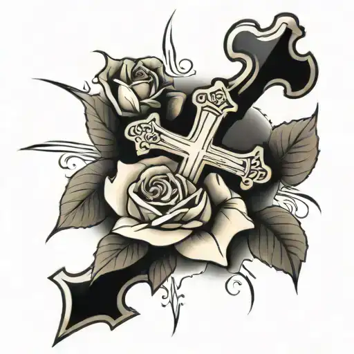 Cross With Rose