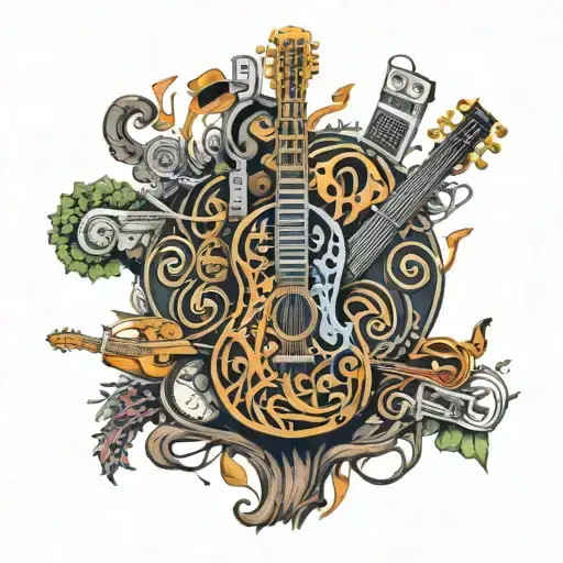 Tree Made Of Musical Instruments Forming The Shape