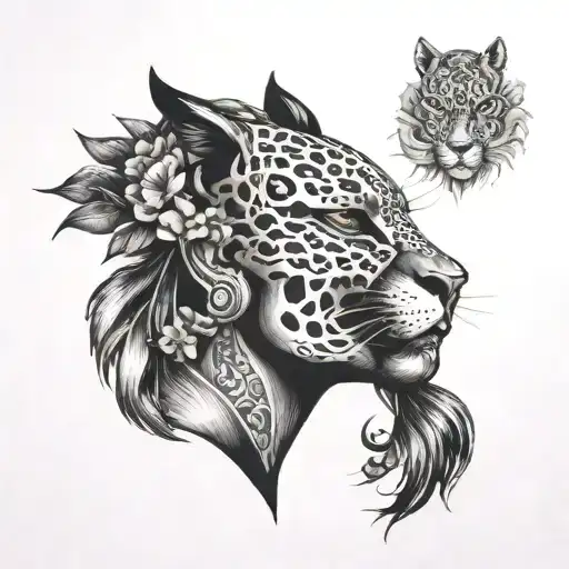 Black Jaguar Woman Mask Split