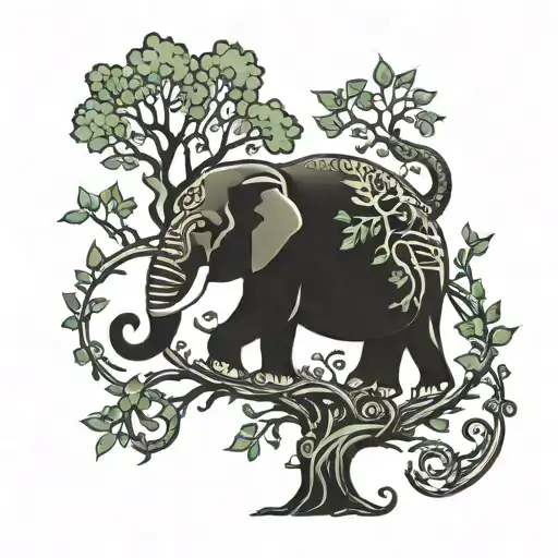 Capricorn Tree And Elephant