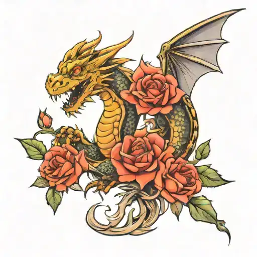 Dragon And Rose